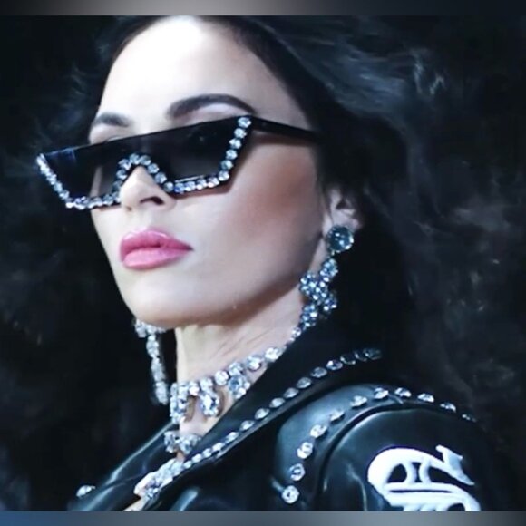 Philipp Plein SPP031S 0700 Sunglasses Black Shield Frame, Grey Lenses - Picture 4 of 11